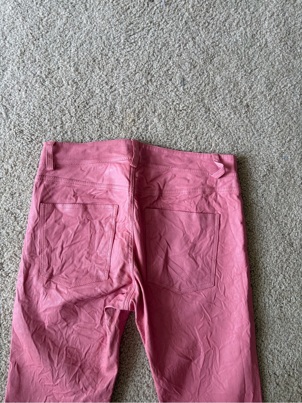 Zadig & Voltaire archive Pink Phlame Crinkled skinny Leather Pants Barbie 29 - Picture 9 of 13
